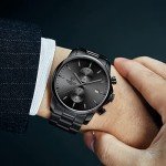Men's Waterproof Grey Chronograph Quartz Watch