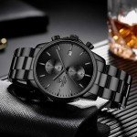 Men's Waterproof Grey Chronograph Quartz Watch