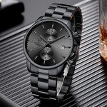 Men's Waterproof Grey Chronograph Quartz Watch