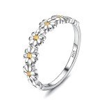 Gold Plated Daisy Flower Sterling Silver Ring