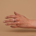 Rhodium Plated Oval CZ Love Ring for Women