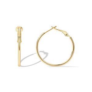 Gold Plated Sterling Silver Large Hoop Earrings