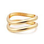 Gold Chunky Cuff Bangle Bracelets Set for Women
