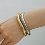 Gold Chunky Cuff Bangle Bracelets Set for Women