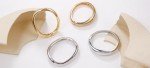 Gold Chunky Cuff Bangle Bracelets Set for Women