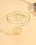 Gold Adjustable Arm Cuff Bracelet Set for Women