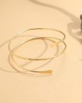 Gold Adjustable Arm Cuff Bracelet Set for Women
