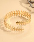 Gold Adjustable Arm Cuff Bracelet Set for Women