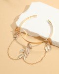 Gold Adjustable Arm Cuff Bracelet Set for Women