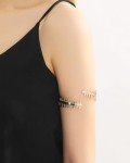 Gold Adjustable Arm Cuff Bracelet Set for Women
