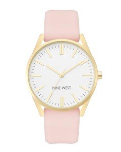 Gold-Tone and Pink Strap Watch by Nine West