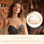 Chunky Gold Statement Necklace for Women