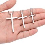 Men's Silver Cross Necklace - 20 Inch Chain