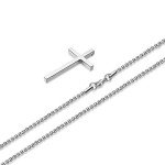 Men's Silver Cross Necklace - 20 Inch Chain
