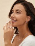Mameloly Stackable Pearl & Round Engagement Rings