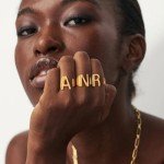 Gold Initial A Adjustable Ring for Women