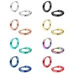 Jstyle 8 Pairs Hypoallergenic Small Hoop Earrings