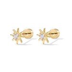 PAVOI 14K Gold Star Flat Back Earrings