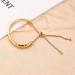 14K Gold Adjustable Bangle Bracelet for Women