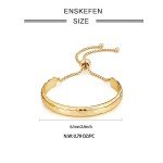 14K Gold Adjustable Bangle Bracelet for Women