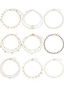 Gold Layering Choker Necklace Set for Women