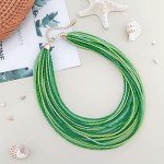 Multi Layer Chunky Seed Bead Collar Necklace