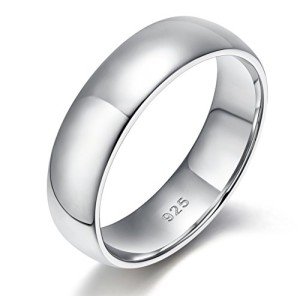 Sterling Silver Comfort Fit Dome Wedding Band