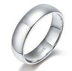 Sterling Silver Comfort Fit Dome Wedding Band