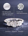 IMOLOVE 2CT Moissanite Engagement Ring for Couples