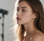 925 Sterling Silver CZ Teardrop Hoop Earrings