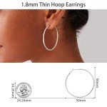 Large Silver Hoop Earrings for Women - 14K Plated