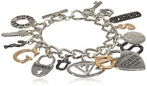 GUESS Mixed Metal Logo Charm Bracelet