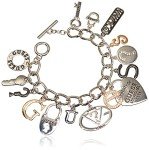 GUESS Mixed Metal Logo Charm Bracelet