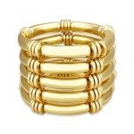 Gold Chunky Bracelets - 5PC Stackable Set