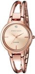 Anne Klein Rose Gold Diamond-Accent Bangle Watch
