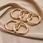 Gold Chunky Bracelets - 5PC Stackable Set