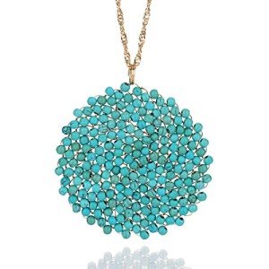 Niumike Handmade Turquoise Pendant Necklace for Women