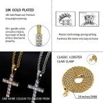 Gold Cross Necklace with Iced Out Cubic Zirconia