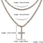 Gold Cross Necklace with Iced Out Cubic Zirconia