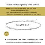 Dainty Silver Rhinestone Choker Necklace for Women