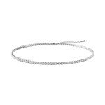 Dainty Silver Rhinestone Choker Necklace for Women