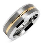 Tungsten Two-Tone Wedding Rings for Men 8-16