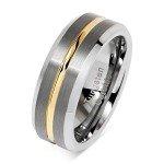 Tungsten Two-Tone Wedding Rings for Men 8-16