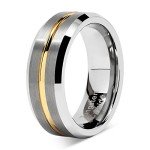 Tungsten Two-Tone Wedding Rings for Men 8-16