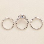 Elegant 3-Piece Cubic Zirconia Engagement Ring Set