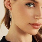 Elegant 18K Gold Plated Dainty Threader Earrings