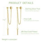 Elegant 18K Gold Plated Dainty Threader Earrings