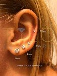 14k Yellow Gold Round CZ Stud Earrings