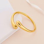 Gold Teardrop Chunky Cuff Bracelet for Women