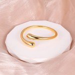 Gold Teardrop Chunky Cuff Bracelet for Women